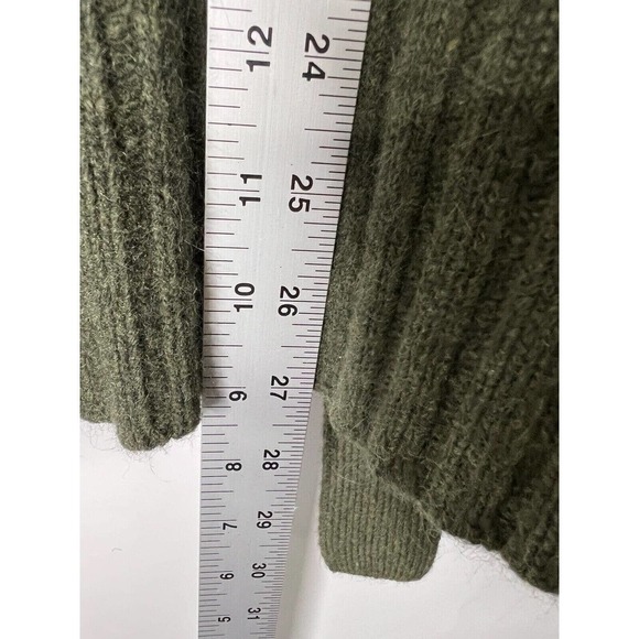 Tweeds Lambswool Angora Blend Belted Front Cardigan Collared Green Women's Small - Picture 5 of 6